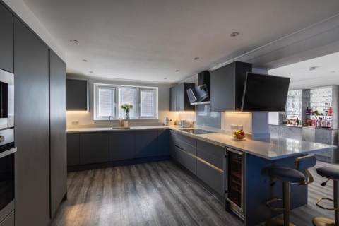 Blue And Grey Kitchen